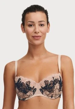 Chantelle Fleurs Signature Half Cup Bra - Beugel Bh - Golden Beige/Black