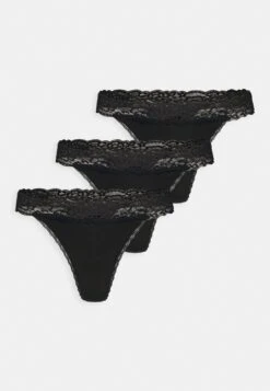 Anna Field 3 Pack Lace Trim Thong - String - Black -Mode Lingerie Winkel 13815b0c5eb74aefa009a72fbc0b00d7