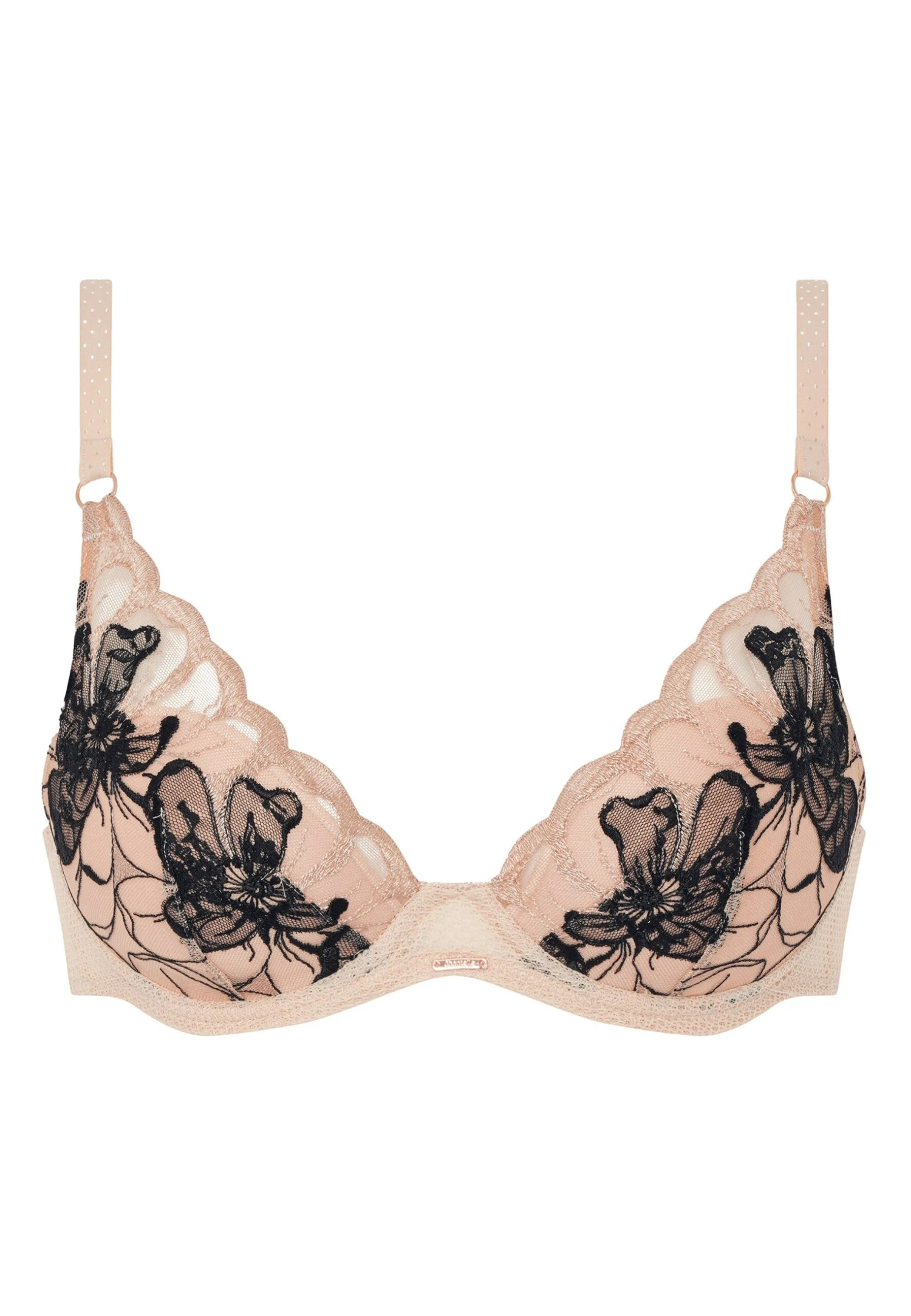 Chantelle Fleurs Bra Plunge - Beugel Bh - Golden Beige/Black 4 Chantelle Fleurs Bra Plunge - Beugel Bh - Golden Beige/Black - Afbeelding 4