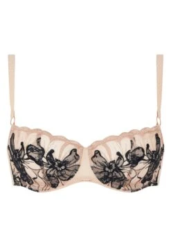 Chantelle Fleurs Signature Half Cup Bra - Beugel Bh - Golden Beige/Black -Mode Lingerie Winkel 64b771031704472b8f6ab6cfd29e29be