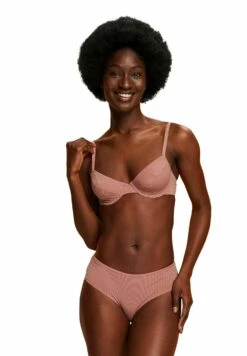 ESPRIT Jaquard Stripe_K_Par 2 Pack - Slip - Cinnamon